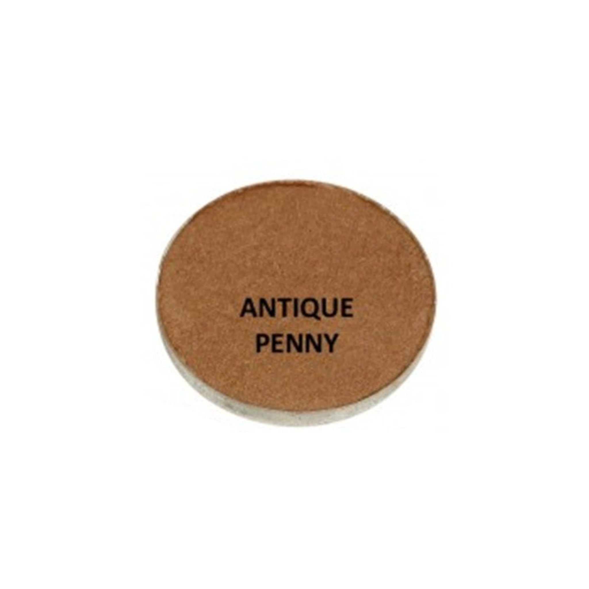 Round shadow with 'Antique Penny' text on a white background