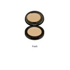 Compact powder in a black case on a white background with 'Fresh' text.