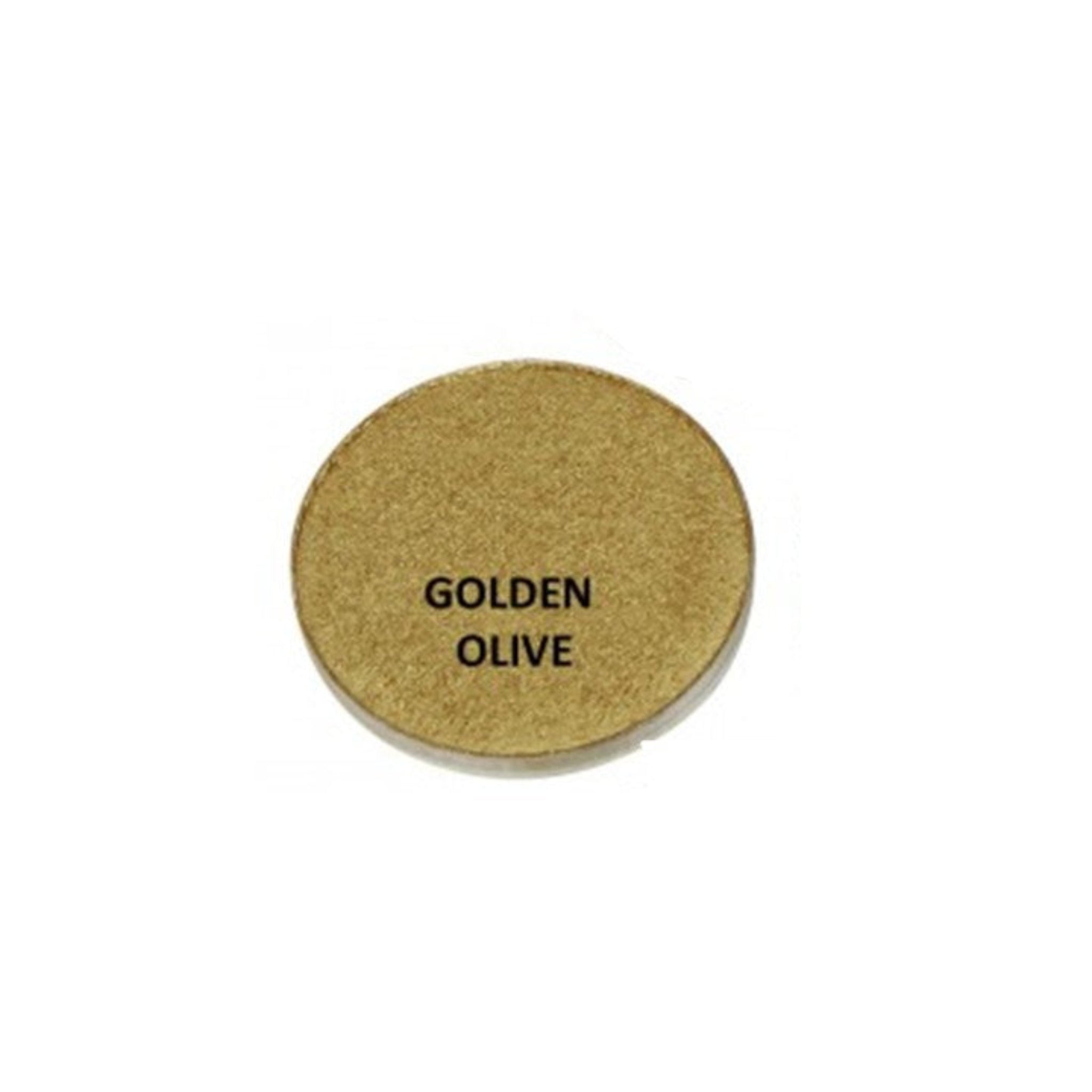 Round cork coaster with 'GOLDEN OLIVE' text on a white background