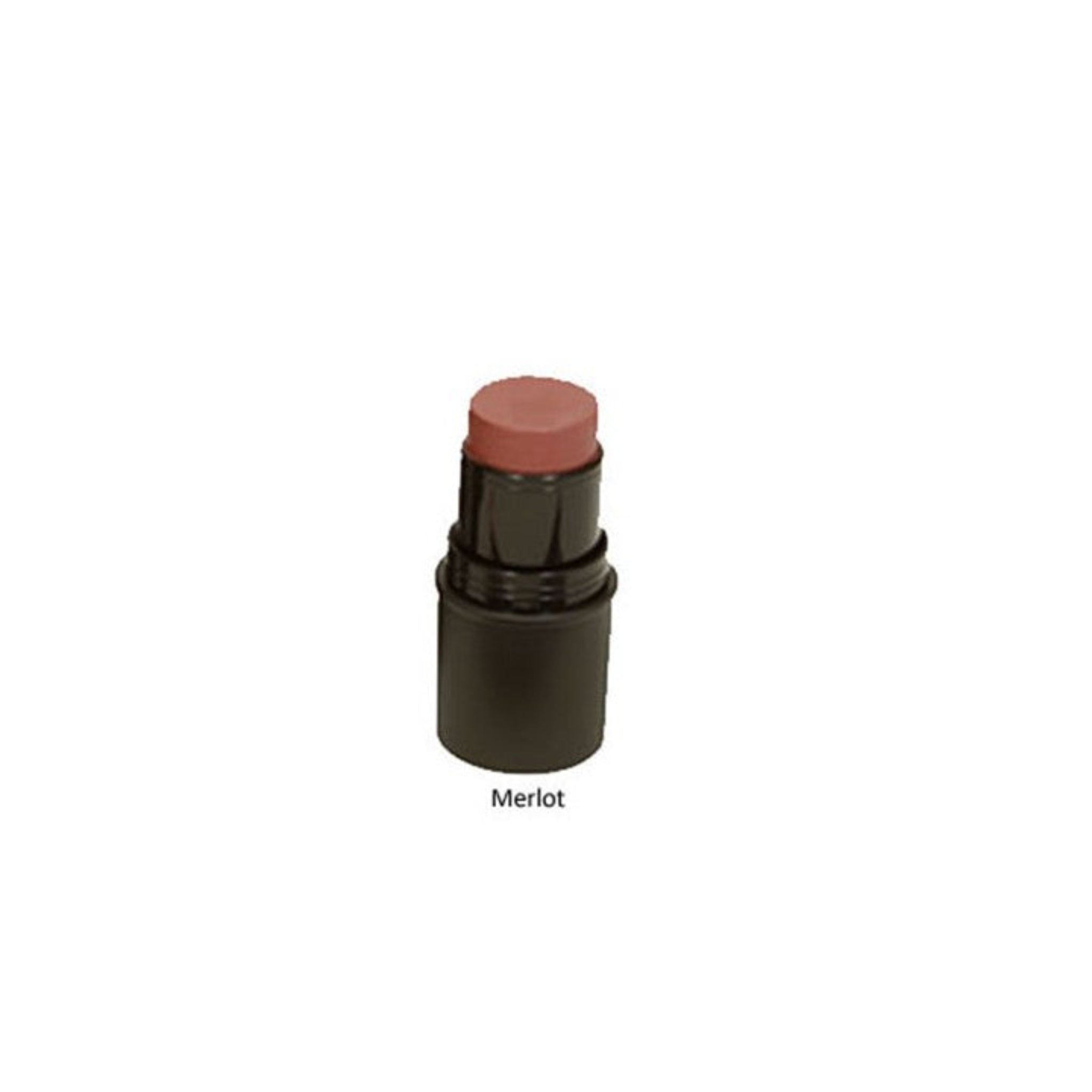 Cheek tint stick in merlot color on a white background