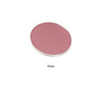 Round makeup compact with a pink shade on a white background