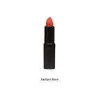 Lipstick with a 'Radiant Rose' shade on a white background